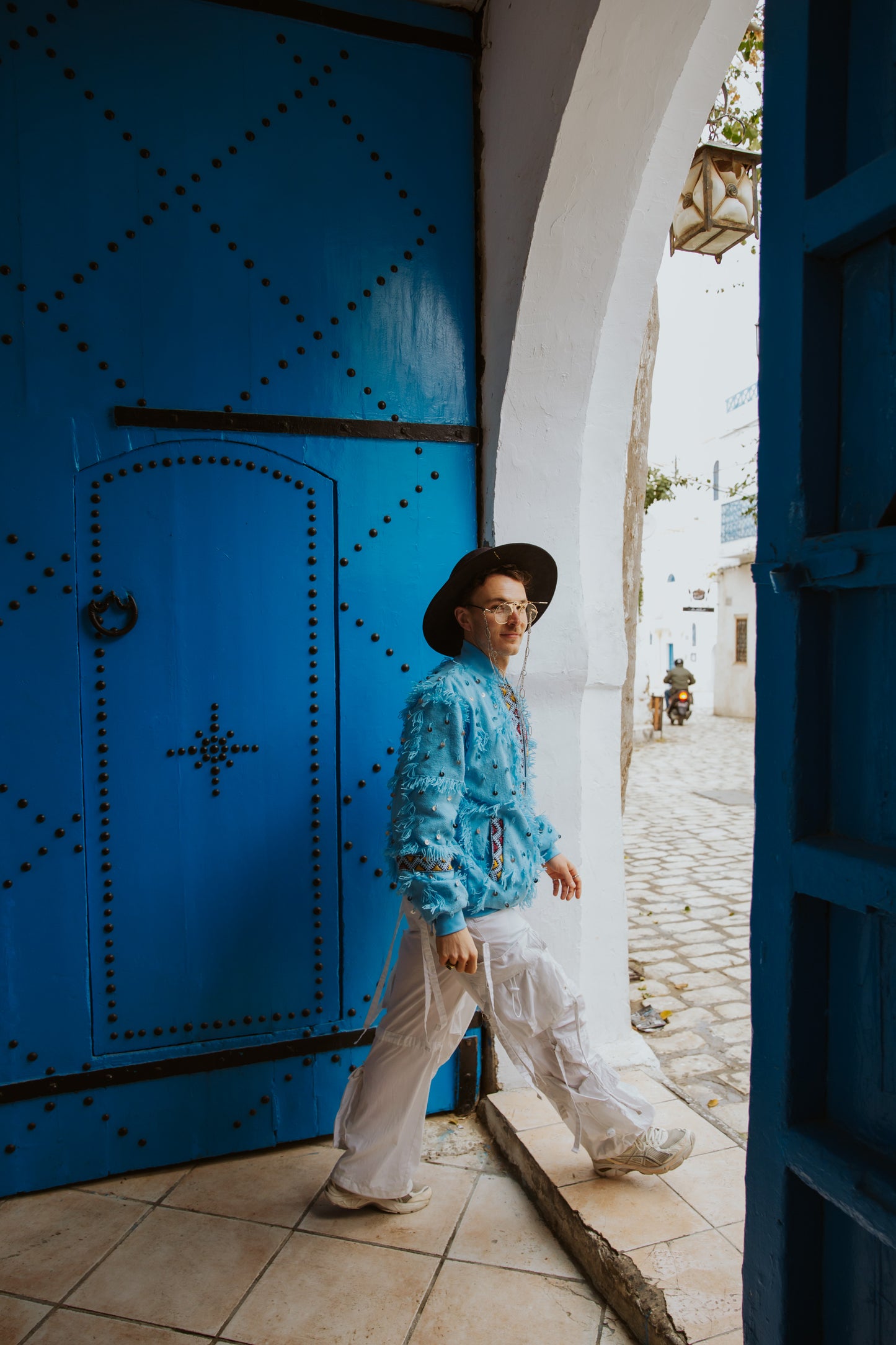 The Sama Jacket – Sky-Toned & Handwoven in Morocco