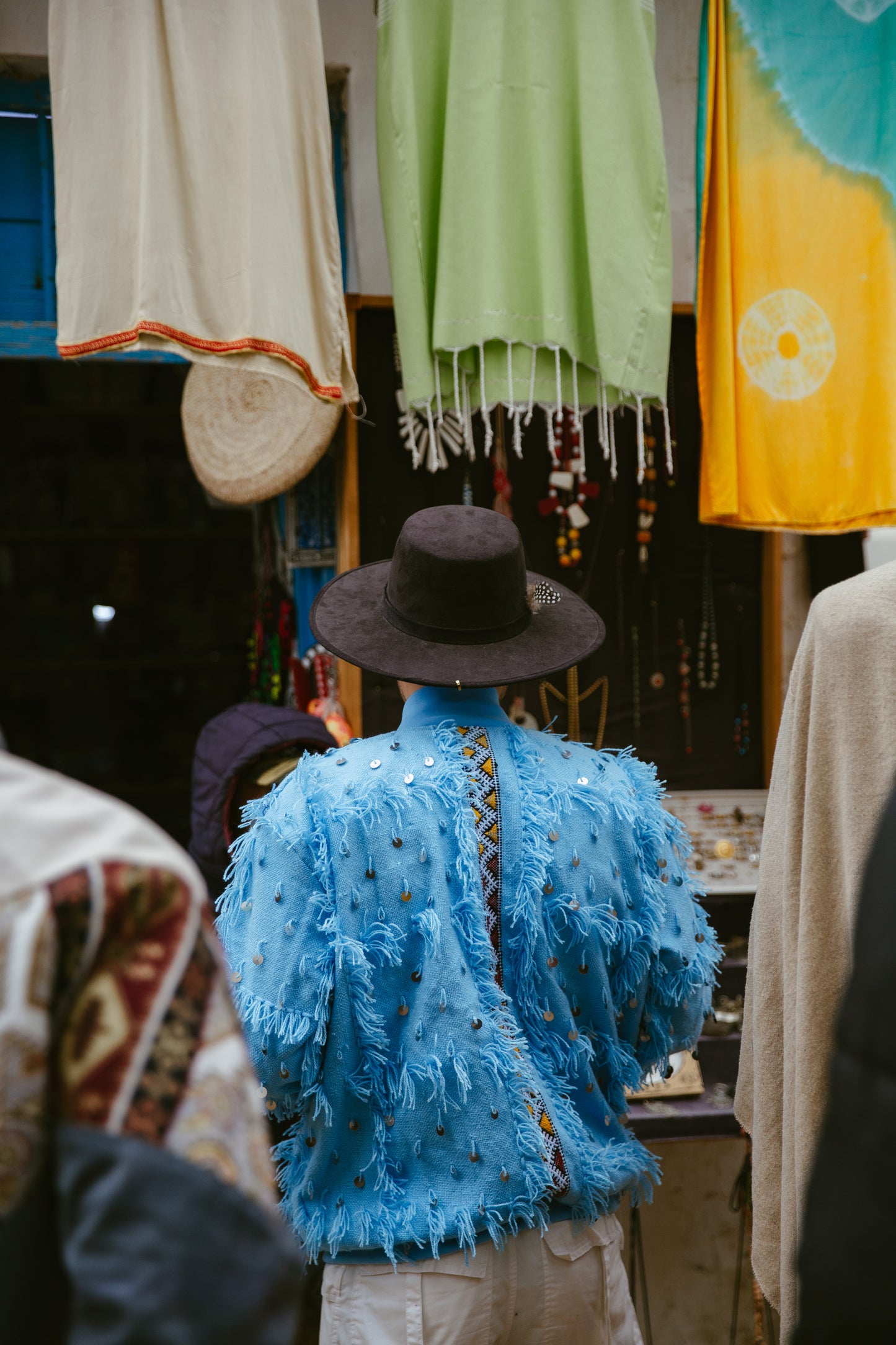 The Sama Jacket – Sky-Toned & Handwoven in Morocco