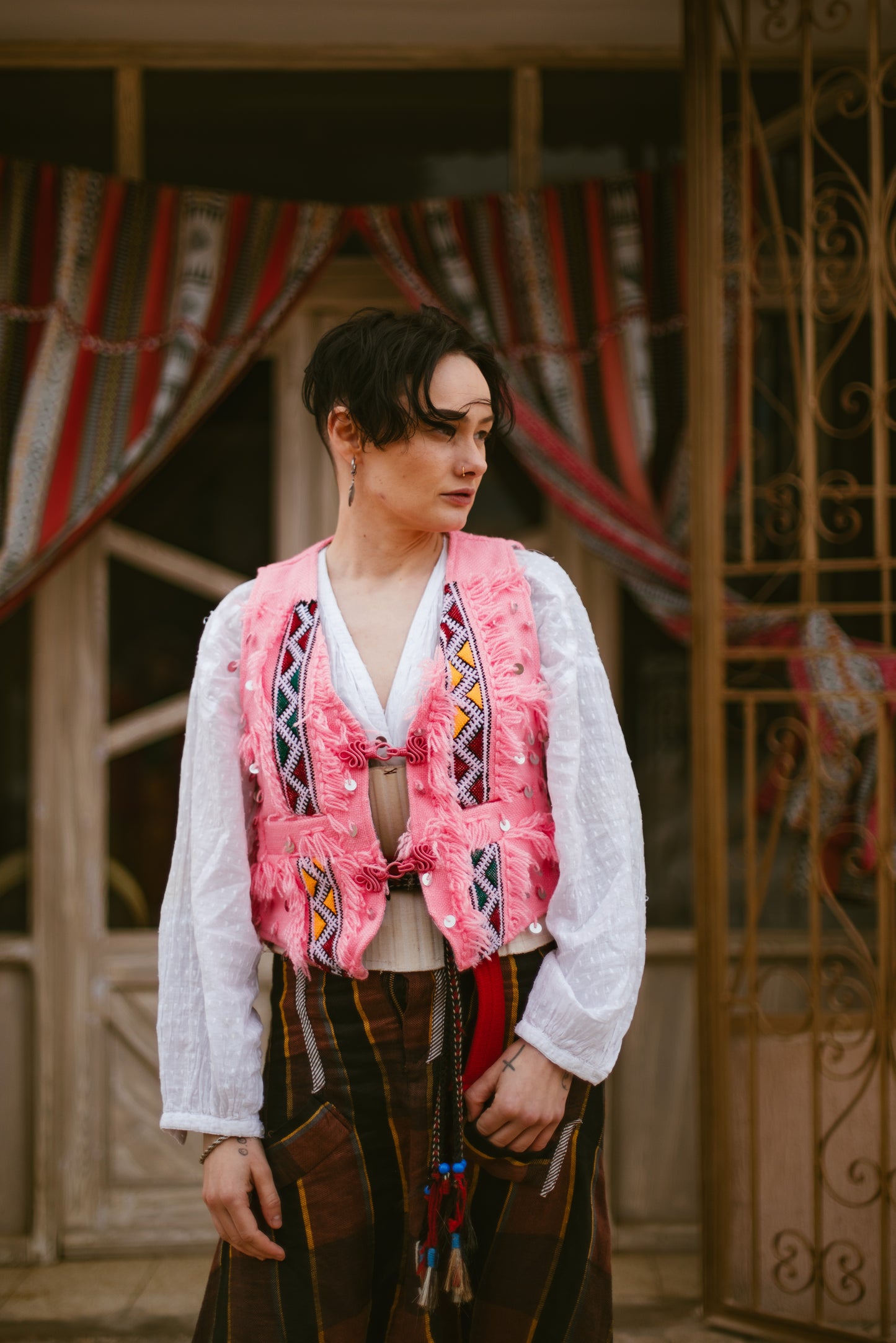 Warda - a Hand-Woven Moroccan Vest – Caftan Hook & Lined Interior