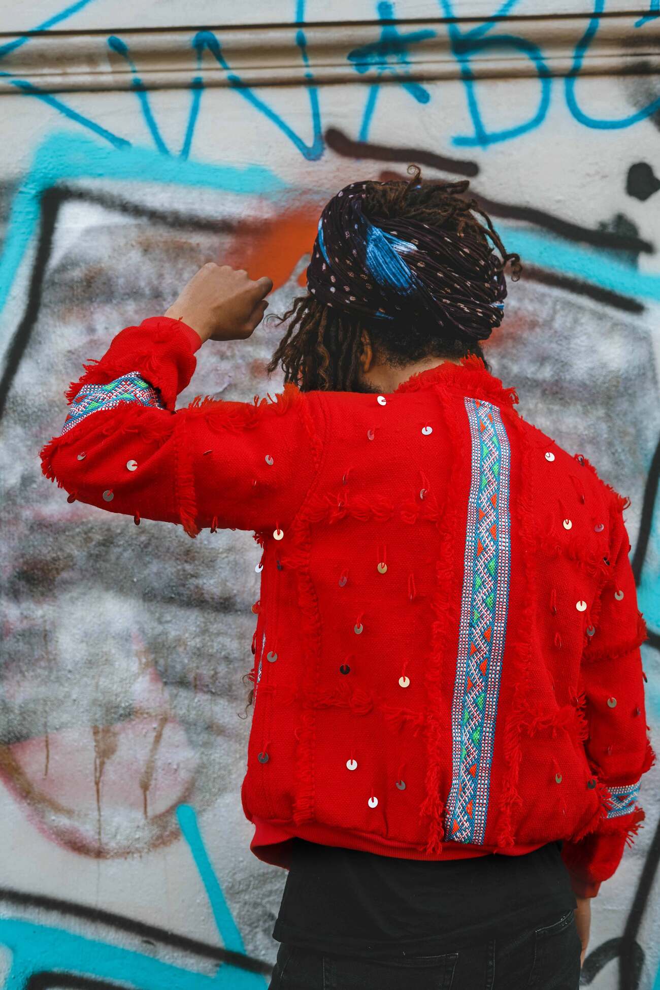 Scarletta - Unisex Bomber Jacket - Upcycled Berber Rug - Sustainable Clothing