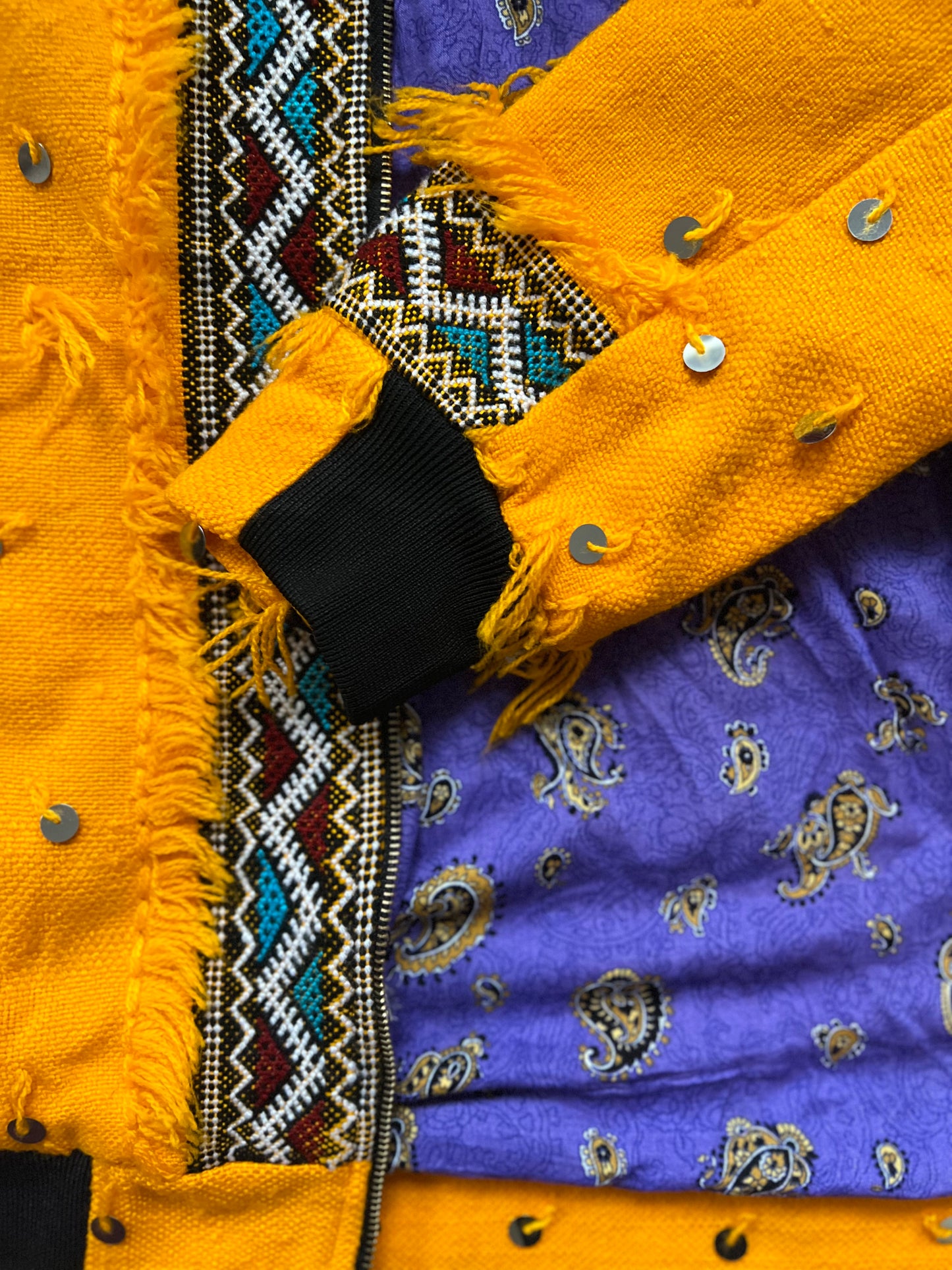 Shams II - Unisex Bomber Jacket - Upcycled Berber Rug - Sustainable Clothing