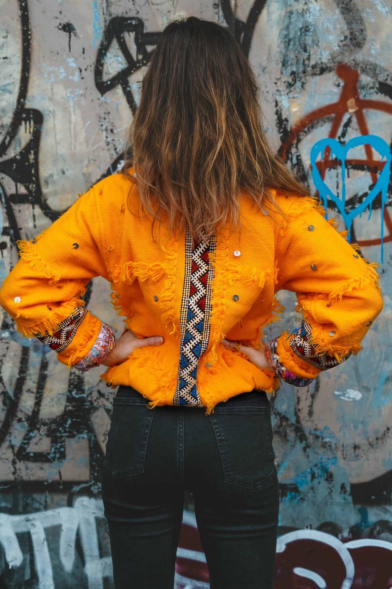 Shams I - Unisex Bomber Jacket - Upcycled Berber Rug - Sustainable Clothing