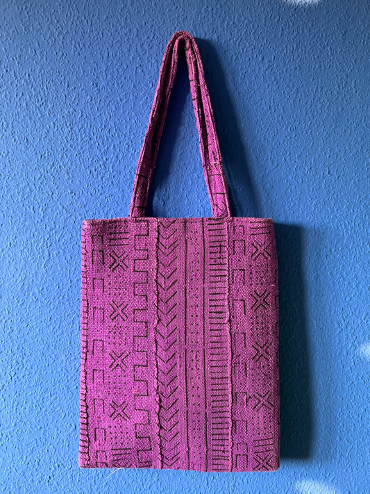 Purple African Handwoven Tote Hand Bag